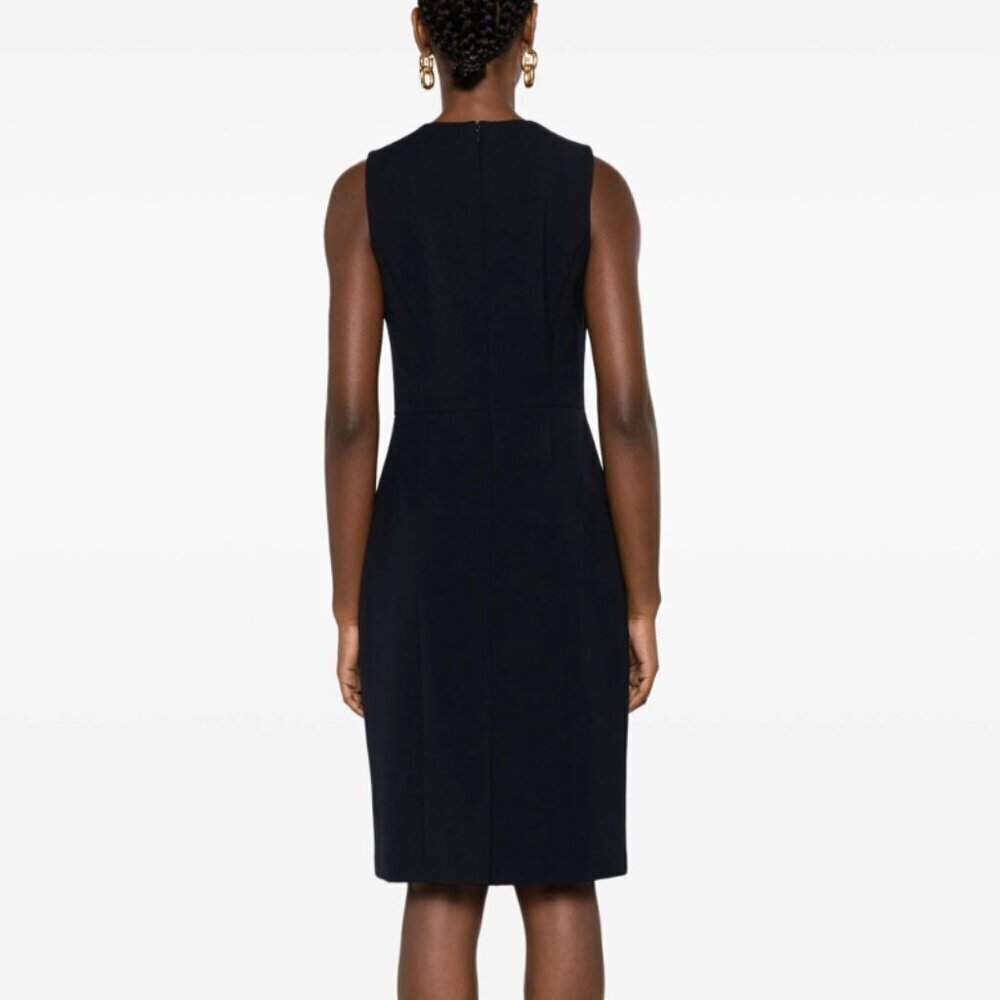 Vince Black Midi Dress Viscose Blend Sleek Modest Business Formal Event LBD XS - Picture 3 of 11